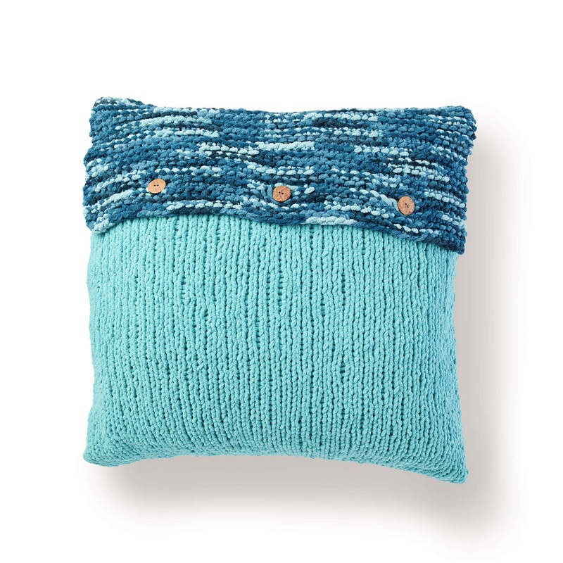 Bernat Button Up Knit Pillow|Single Size