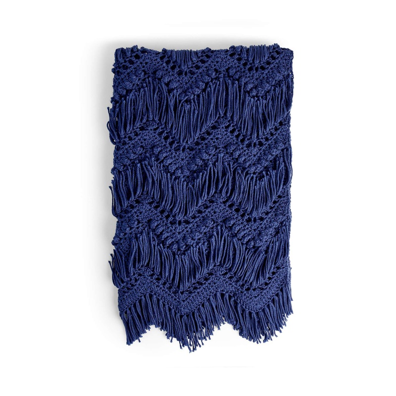 Bernat Bobble and Fringe Crochet Blanket
