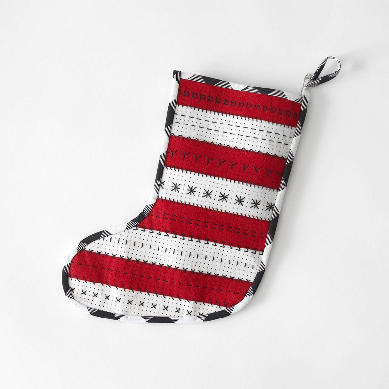 Anchor Sewing Stitched and Striped Stocking