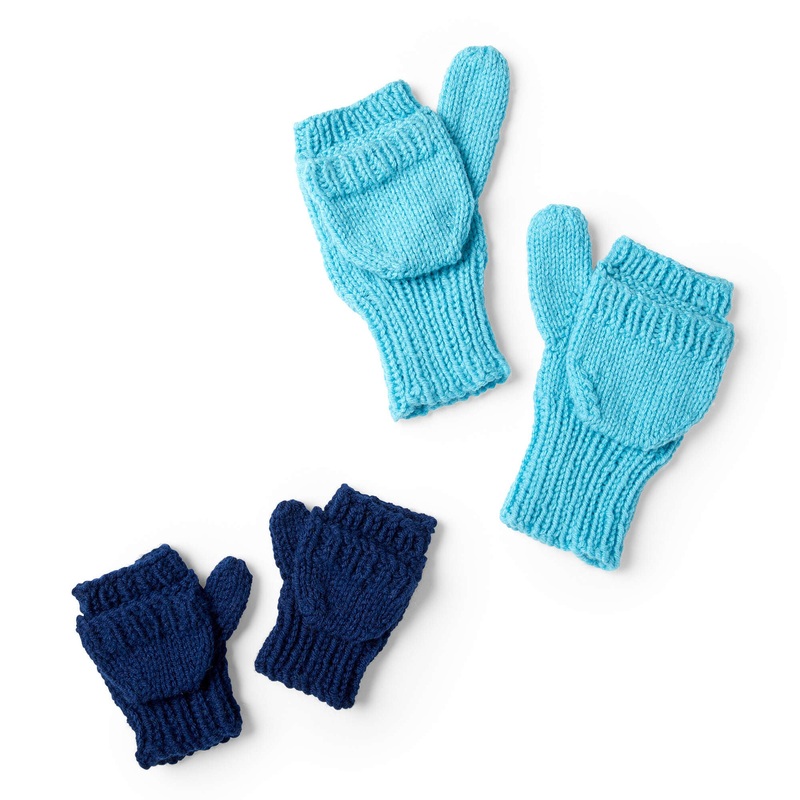 Red Heart Convertible Family Knit Mittens