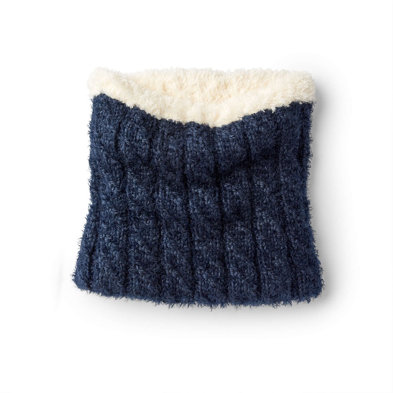 Red Heart Fur Lined Knit Cowl|Single Size