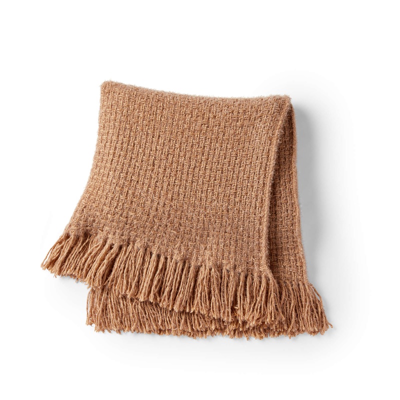 Red Heart Hygge Weave Knit Blanket