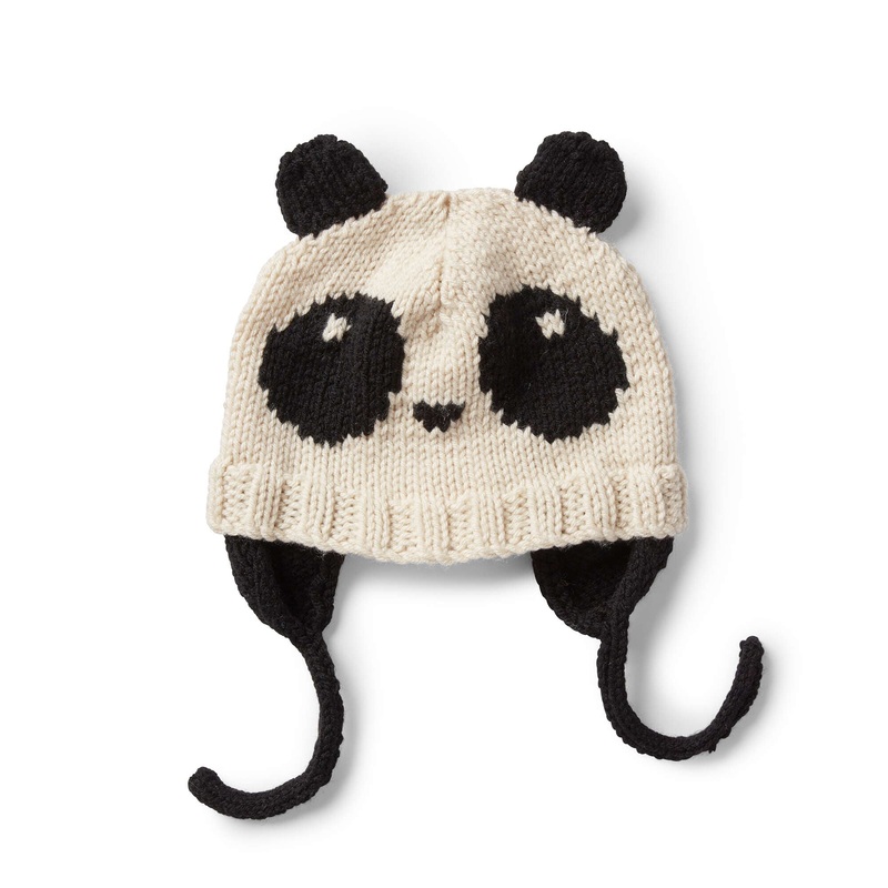 Red Heart Kids Knit Panda Hat|Single Size