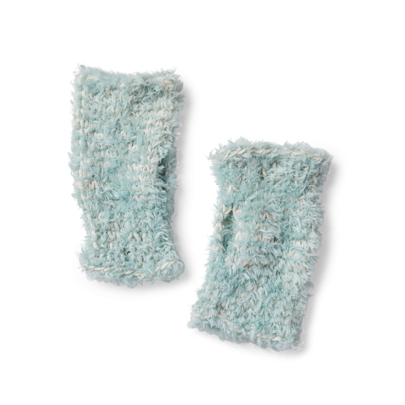 Red Heart Knit Frosted Fur Wristers
