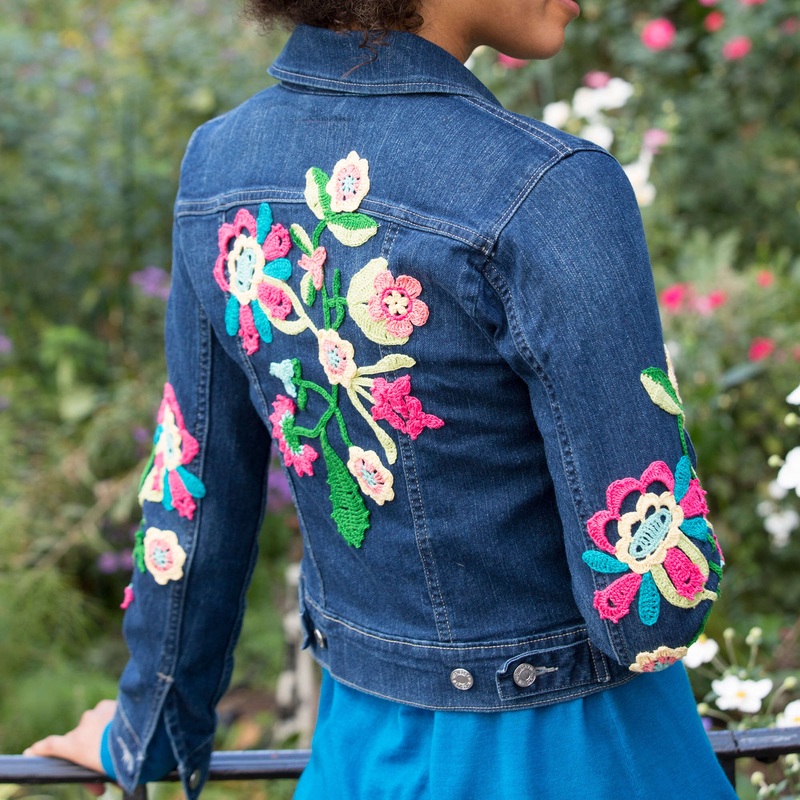 Aunt Lydia’s Crochet Be-Flowered Denim Jacket