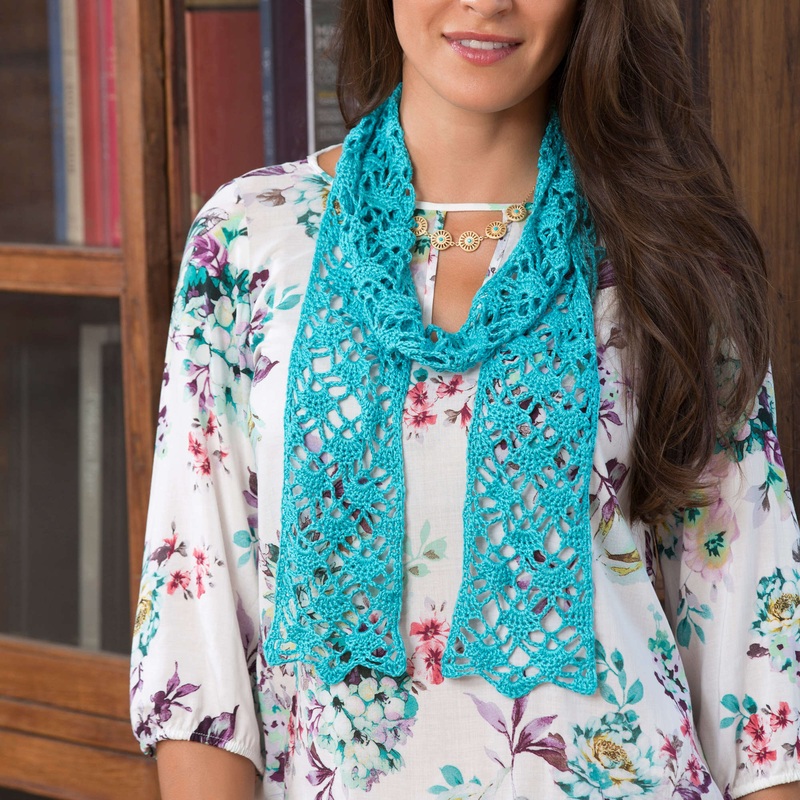 Aunt Lydia’s Crochet Lacy Crystals Scarf