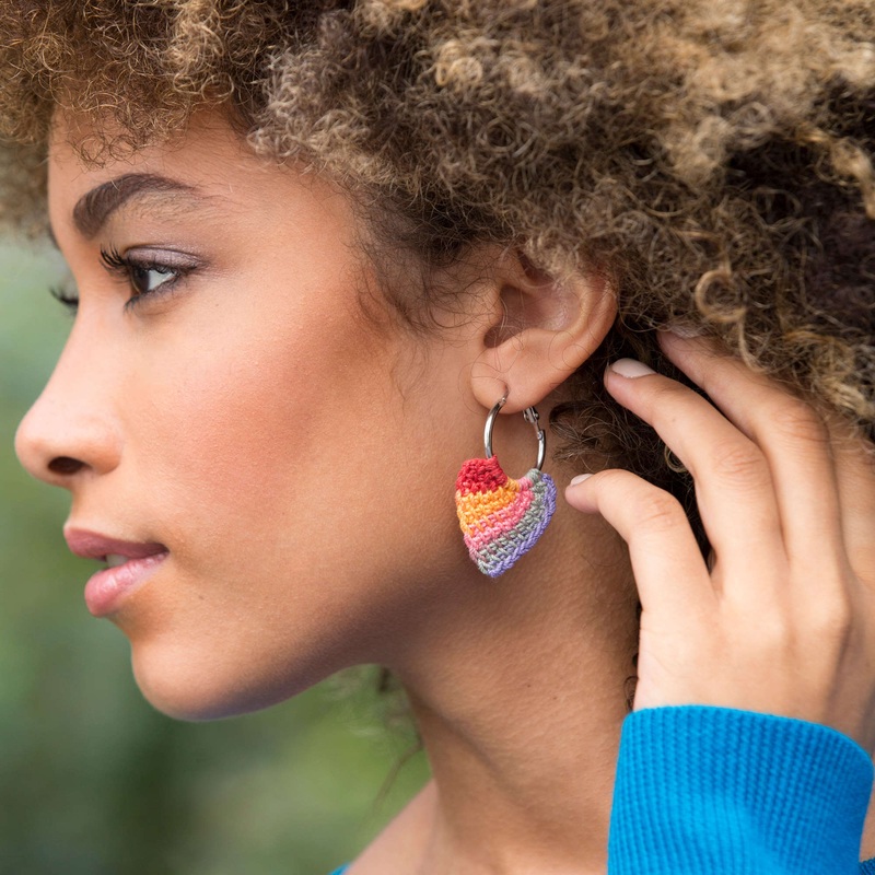 Aunt Lydia’s Crochet Tunisian Hoop Earrings