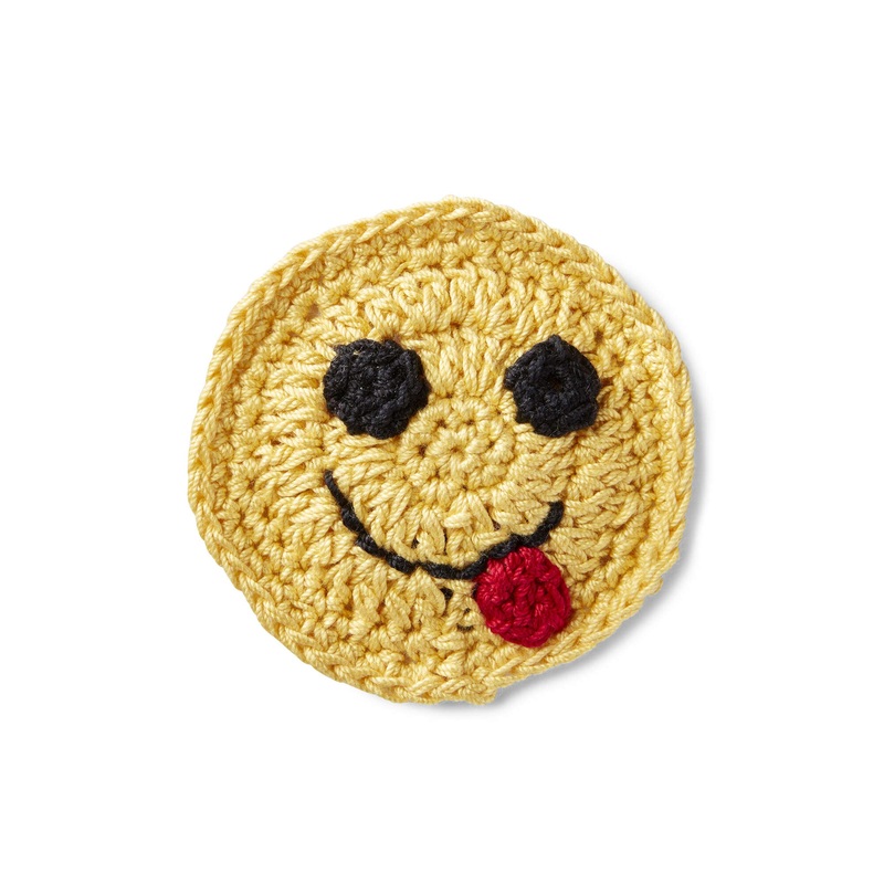 Aunt Lydia’s Crochet Yummy Happy Face Emoji Applique