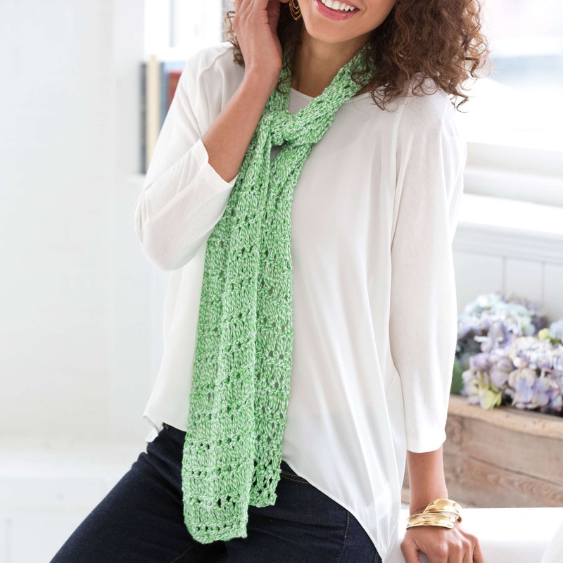 Aunt Lydia’s Knit Drop Stitch Spring Scarf