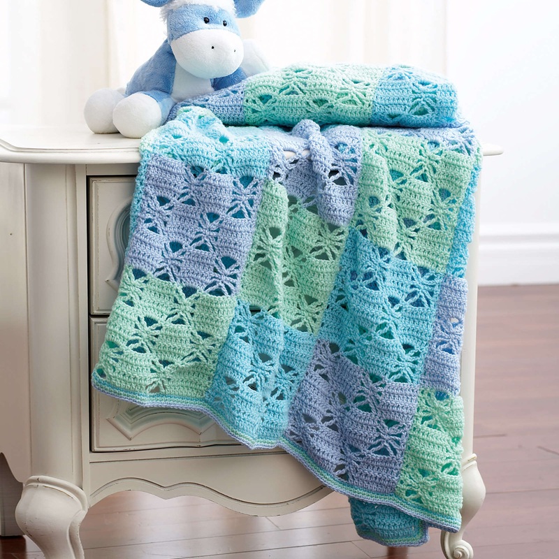 Bernat 3 Color Crochet Blanket