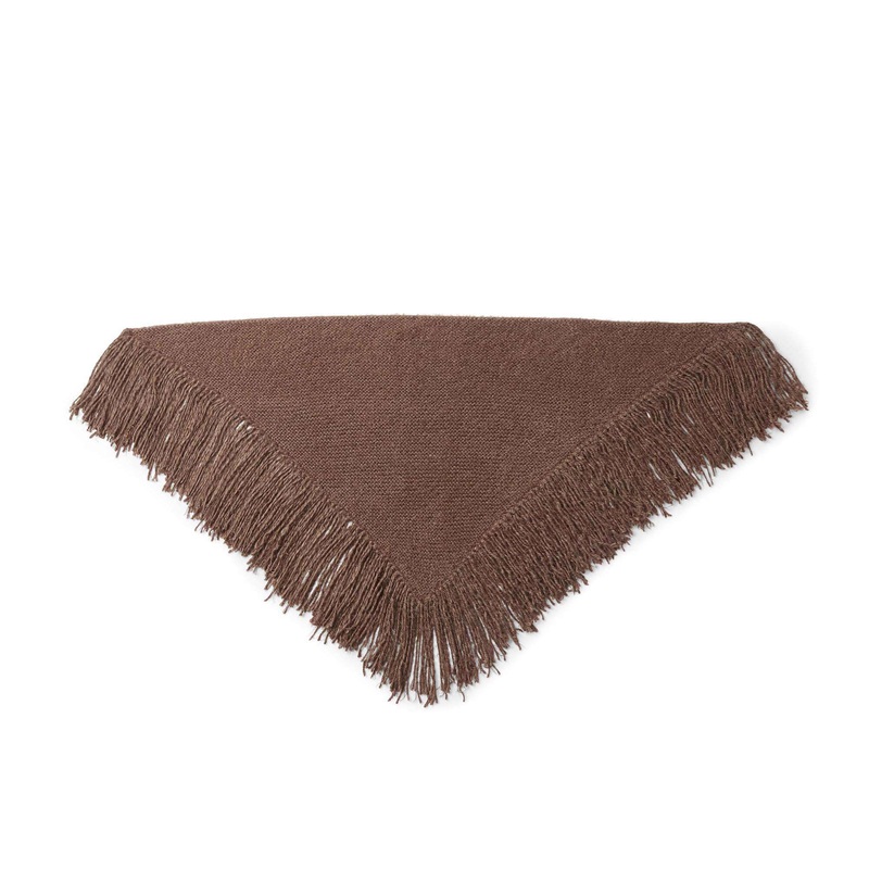 Red Heart Fringed Knit Shawl|Single Size