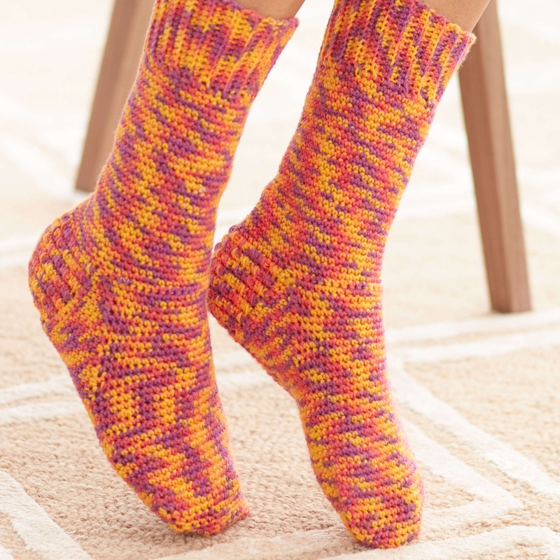 Bernat Basic Crochet Socks|Size 7/8|Size 5/6|Size 9/10
