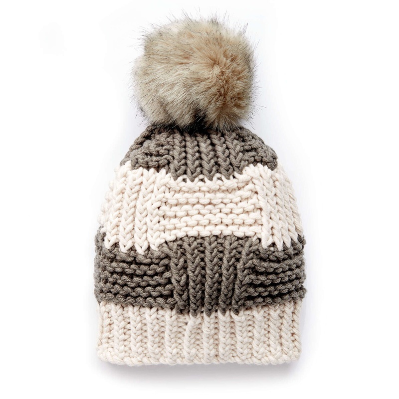 Bernat Box Stitch Knit Hat|Adult|Child