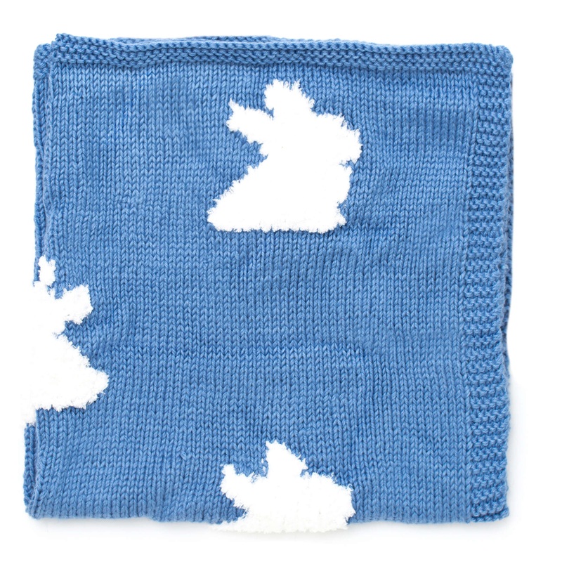 Bernat Bunny Hop Knit Blanket|Single Size