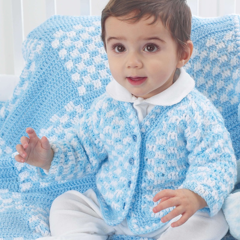 Bernat Checkered Crochet Blanket