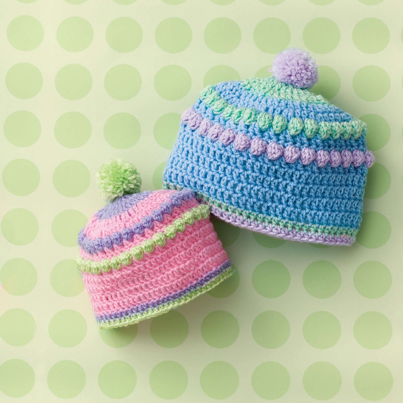 Red Heart Crochet Baby Bobbles Hat