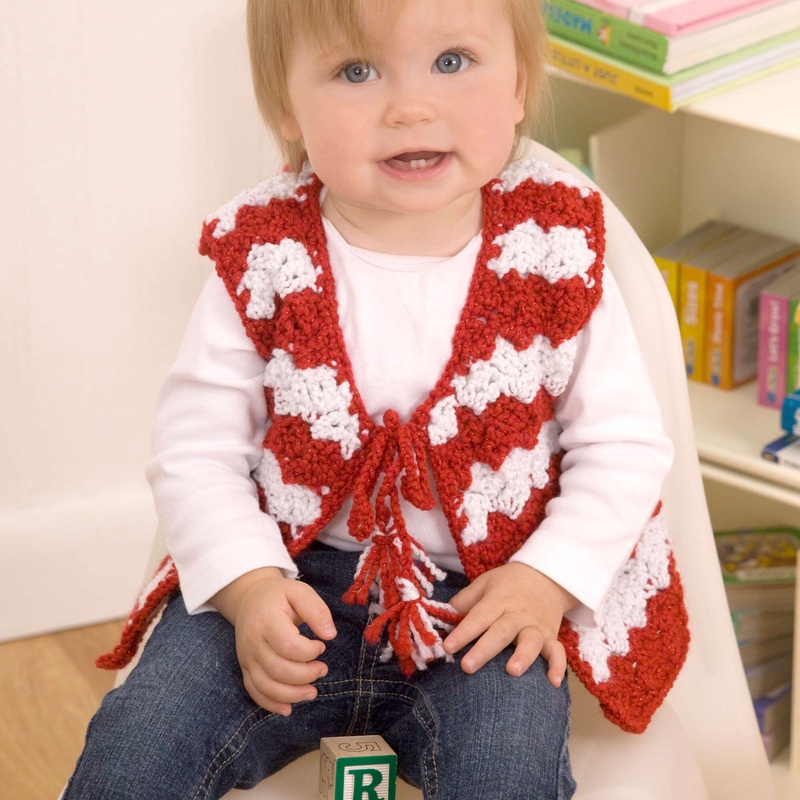 Red Heart Crochet Baby Candy Stripe Vest