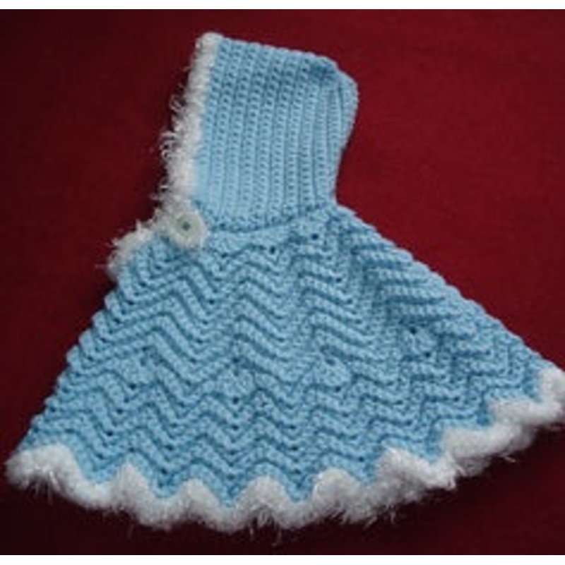 Red Heart Crochet Baby Style Poncho Hoodie