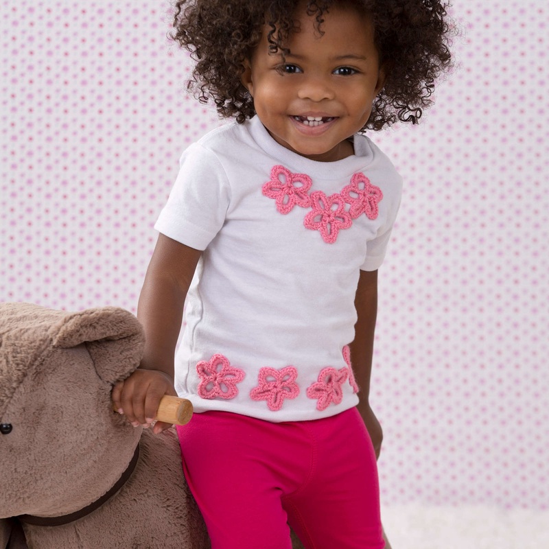 Red Heart Crochet Baby Tee Flower Appliques