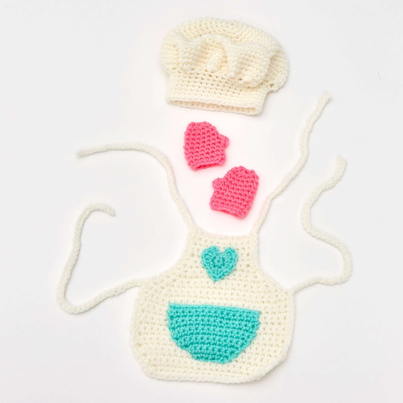 Red Heart Crochet Baking Chef Doll