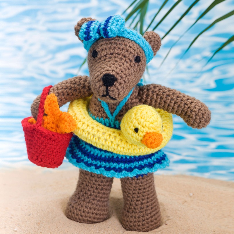 Red Heart Crochet Beach Bear Rita