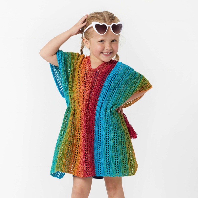 Red Heart Crochet Beach Girl Cover Up