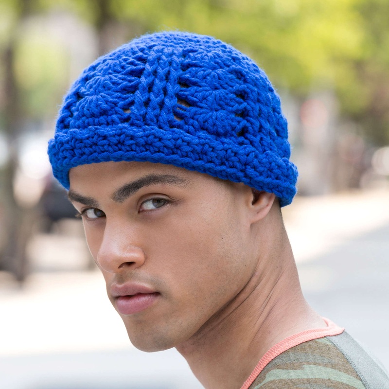 Red Heart Crochet Beanie With a Dash