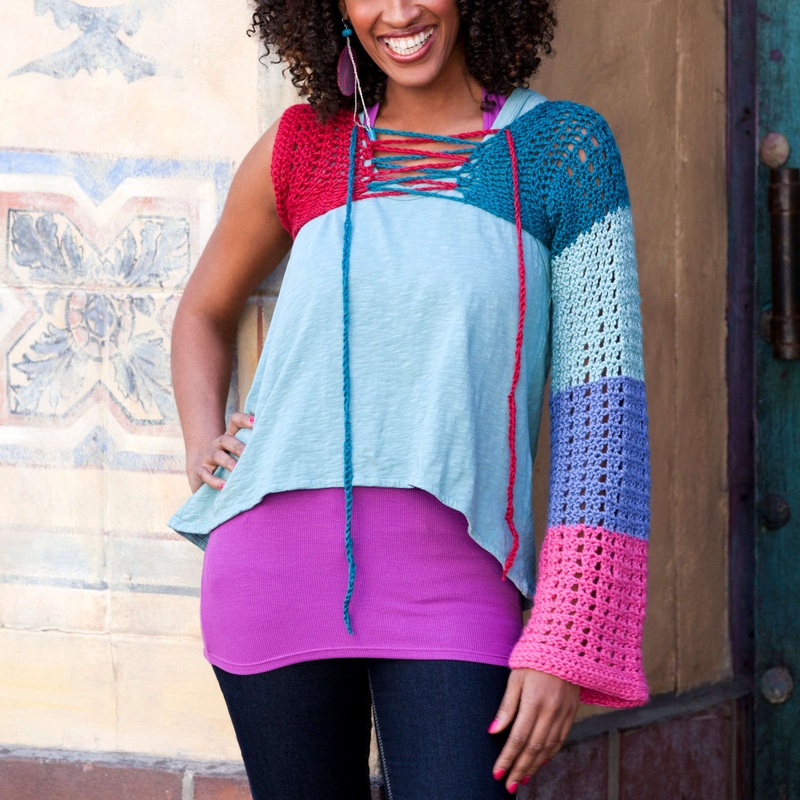 Red Heart Crochet Bell Single-Sleeve Shrug