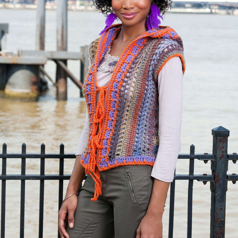 Red Heart Crochet Best In Hoodie Vest