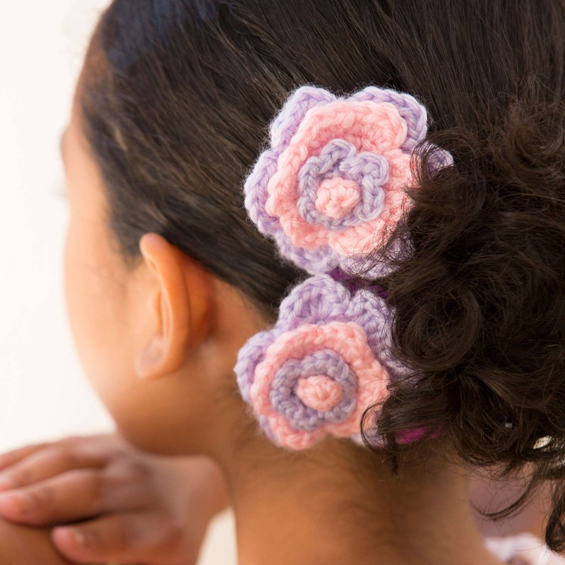 Red Heart Crochet Blooms for the Hair