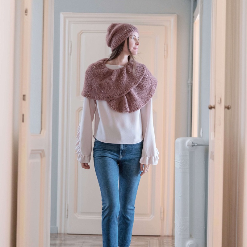 Red Heart Knit Arco Shawl|Single Size