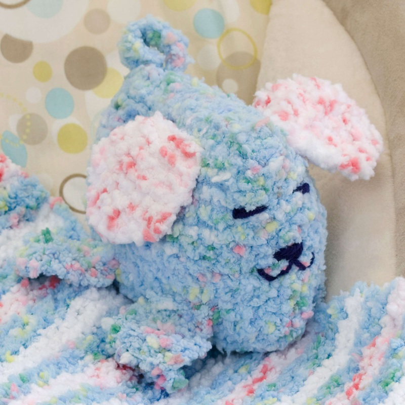 Red Heart Knit Baby Blankie & Puppy Pal