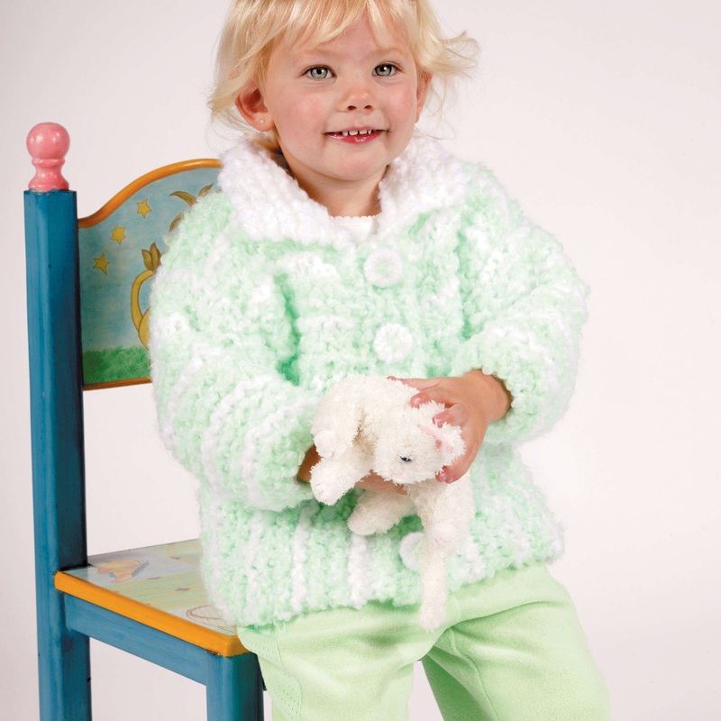 Red Heart Knit Baby Jacket|6 mos|12 mos|24 mos|36 mos