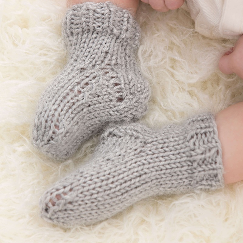 Red Heart Knit Baby Socks|Single Size