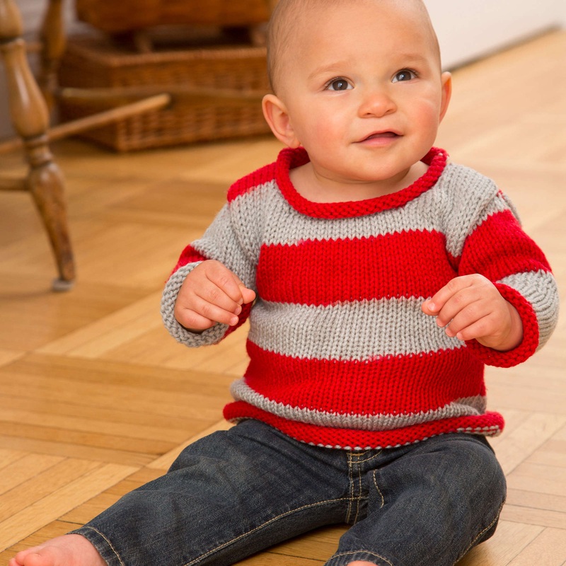 Red Heart Knit Baby Sports Fan Pullover