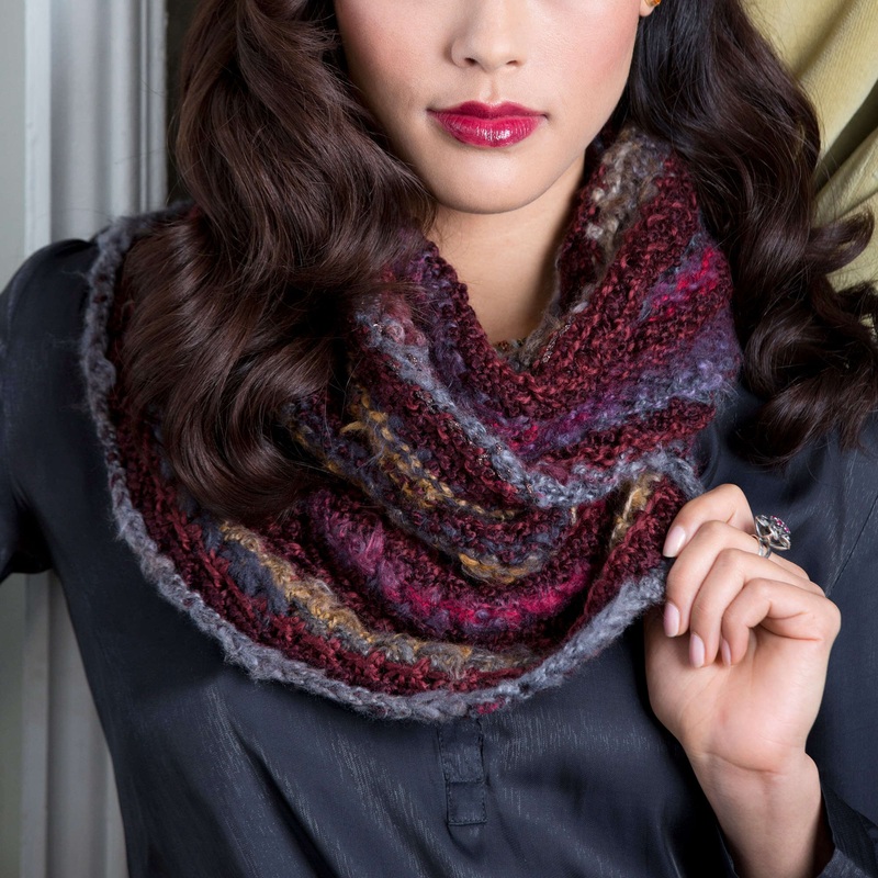 Red Heart Knit Bamboo Stitch Cowl
