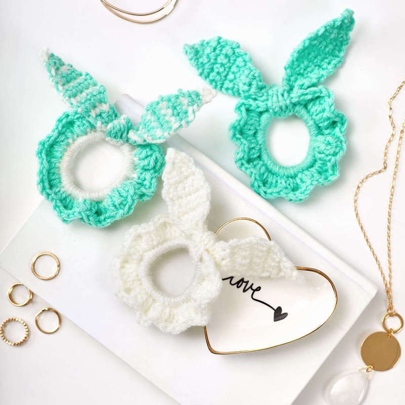 Red Heart Bow-Inspired Scrunchies