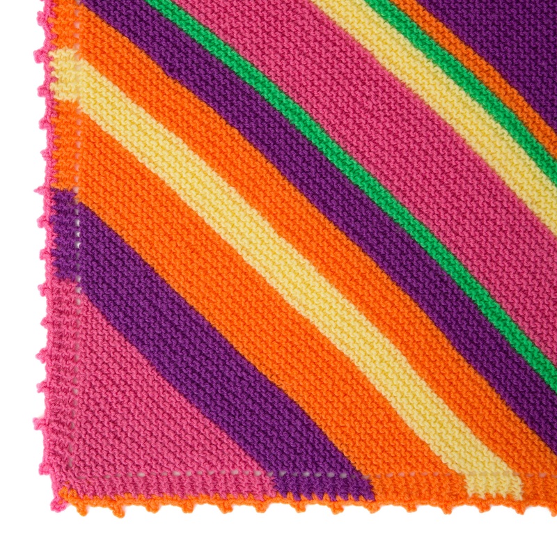 Red Heart Bright Stripes Knit Blanket