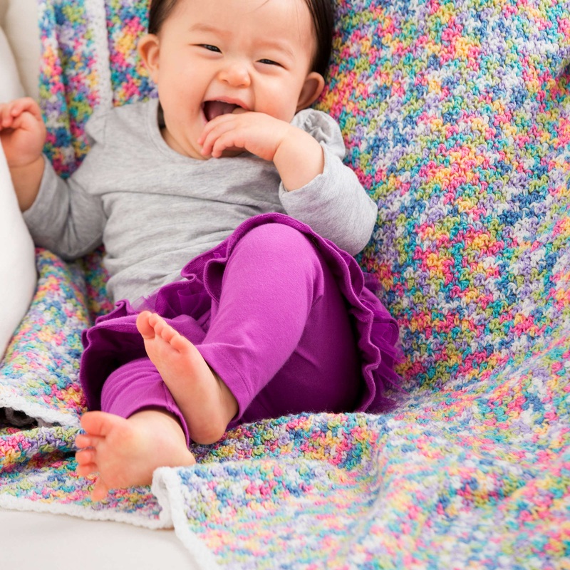 Red Heart Butterfly Days Crochet Baby Blanket