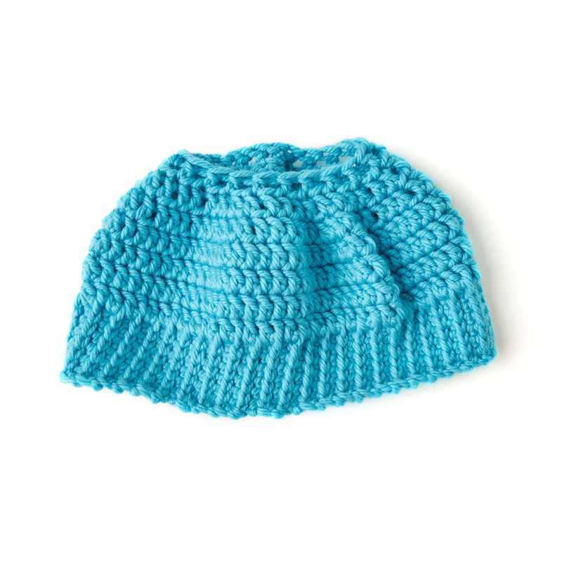 Red Heart Chic and Quick Messy Bun Hat