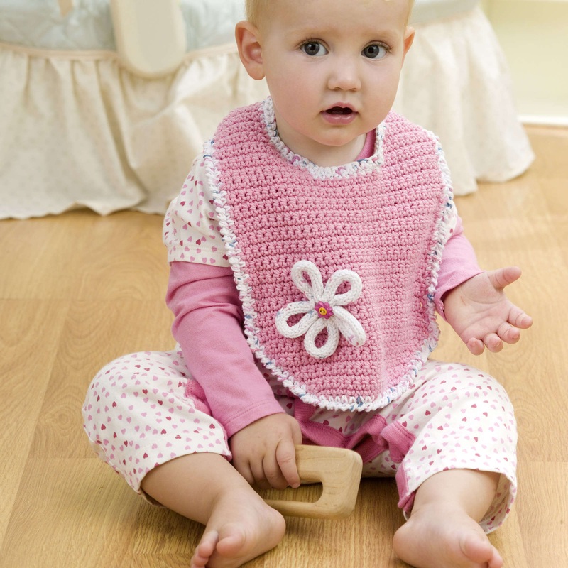 Red Heart Crochet Blossom Bib|Single Size