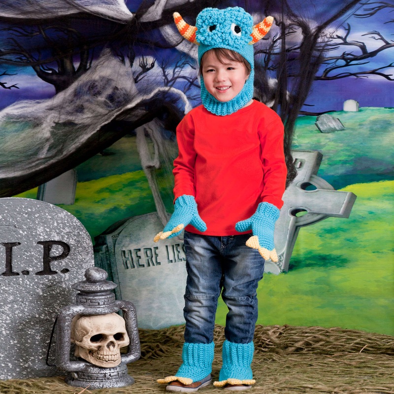 Red Heart Crochet Blue Monster Costume