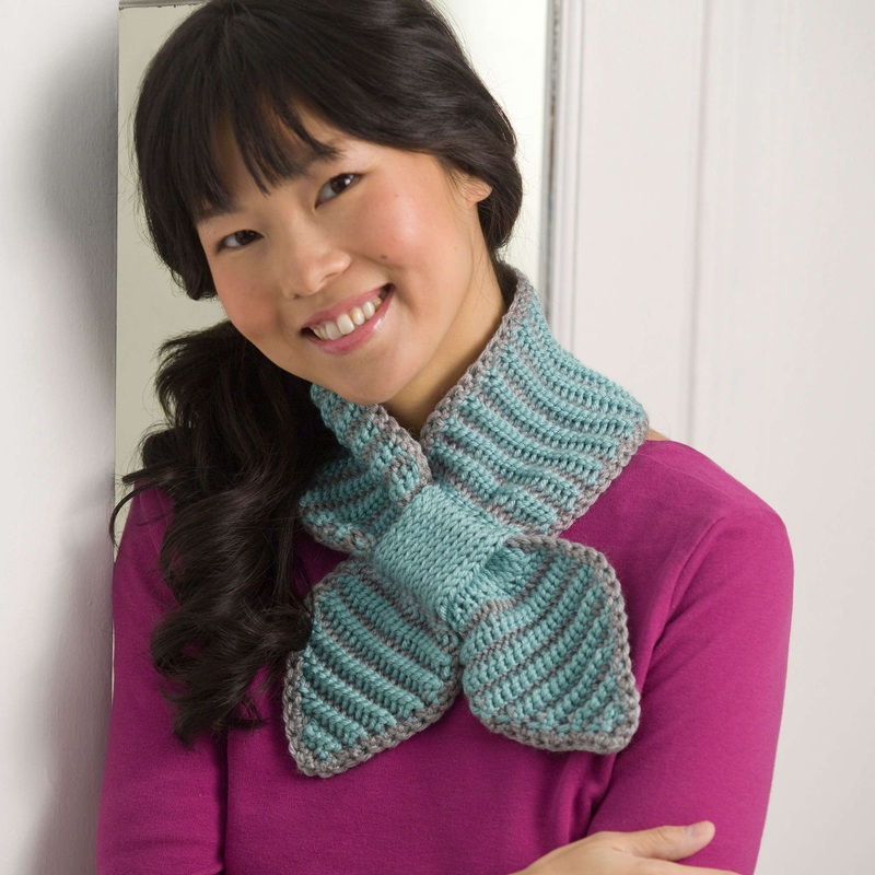 Red Heart Crochet Bow Tie Neck Warmer