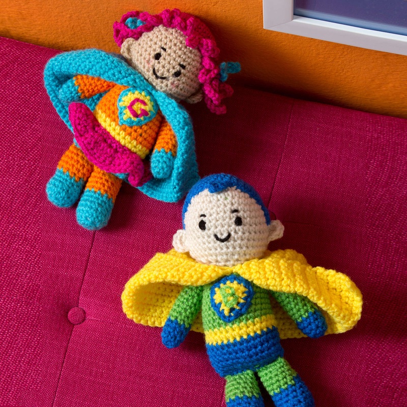 Red Heart Crochet Boy and Girl Super Heroes