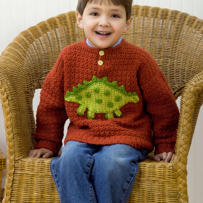 Red Heart Crochet Boy’s Dino Sweater