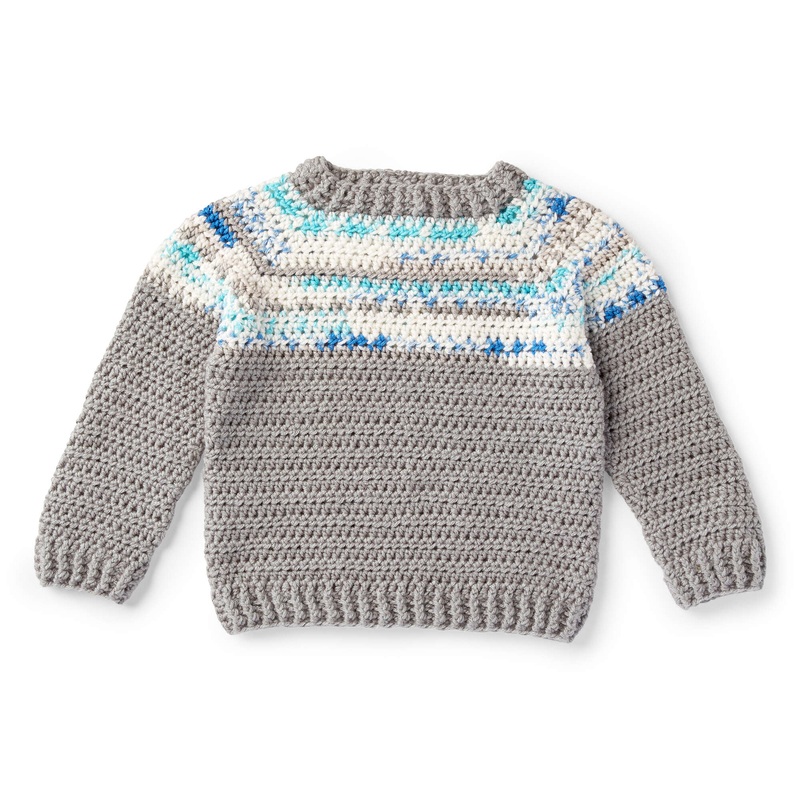 Red Heart Crochet Boy’s Fair Isle Pullover
