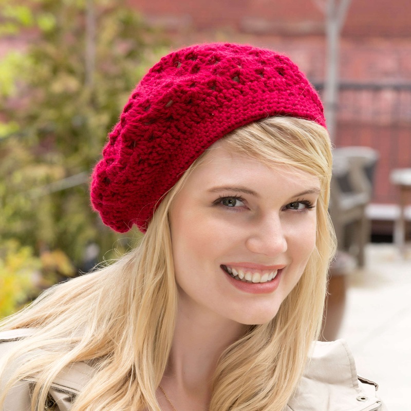 Red Heart Crochet Bridgette Beret