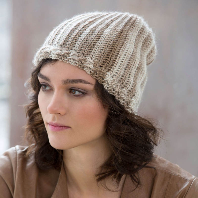 Red Heart Crochet Cable & Rib Slouchy Hat