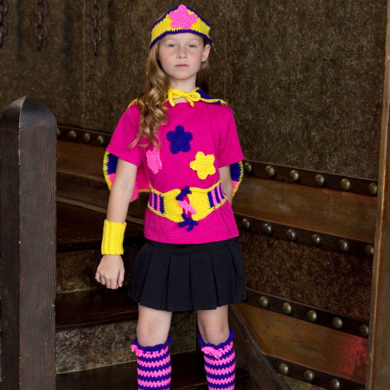 Red Heart Crochet Caped Heroine With Leg Warmers