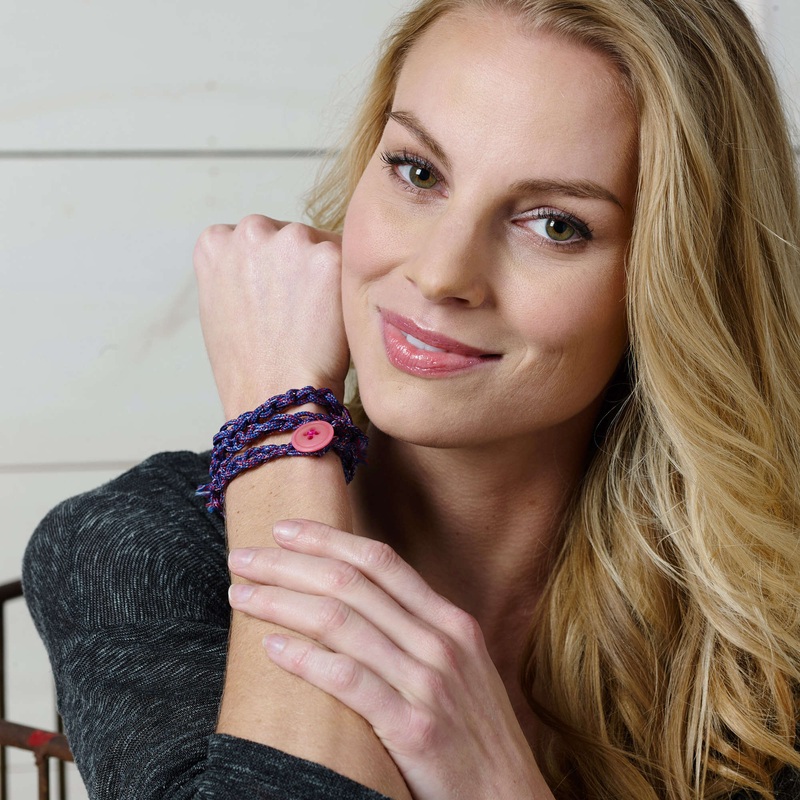 Red Heart Crochet Chain Wrap Bracelet